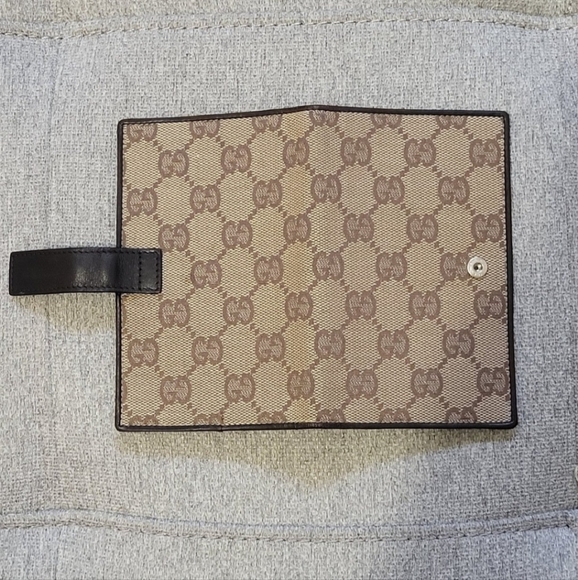 Gucci GG Canvas & Leather Wallet / Passport Holder + Gucci Dust Bag - EUC - Picture 4 of 12